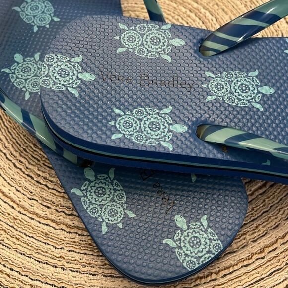 Vera Bradley Blue Flip Flop Sandals sz 7-8 - Picture 5 of 8